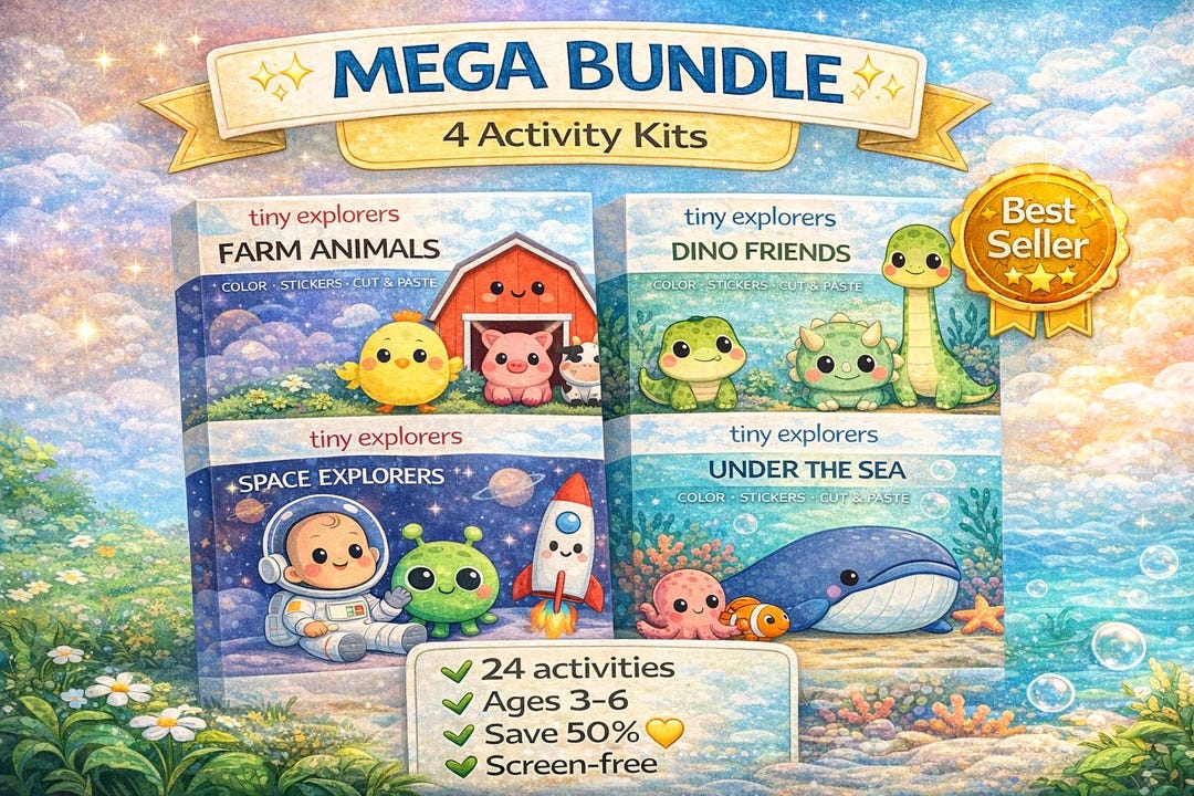 MEGA BUNDLE Printable Activity Kits for Kids | 4 Themes | 24 Activities ...