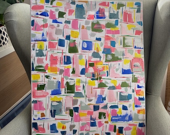 Dipinto astratto acrilico: Caos strutturato (50 x 70 cm)