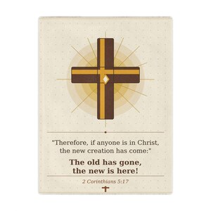 2 Corinthians 5:17 Cross Minky Blanket | Christian Scripture Throw