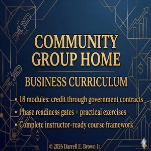 Community Group Home Curriculum | 18 Modules | Credit Building Through Government Contract Operations