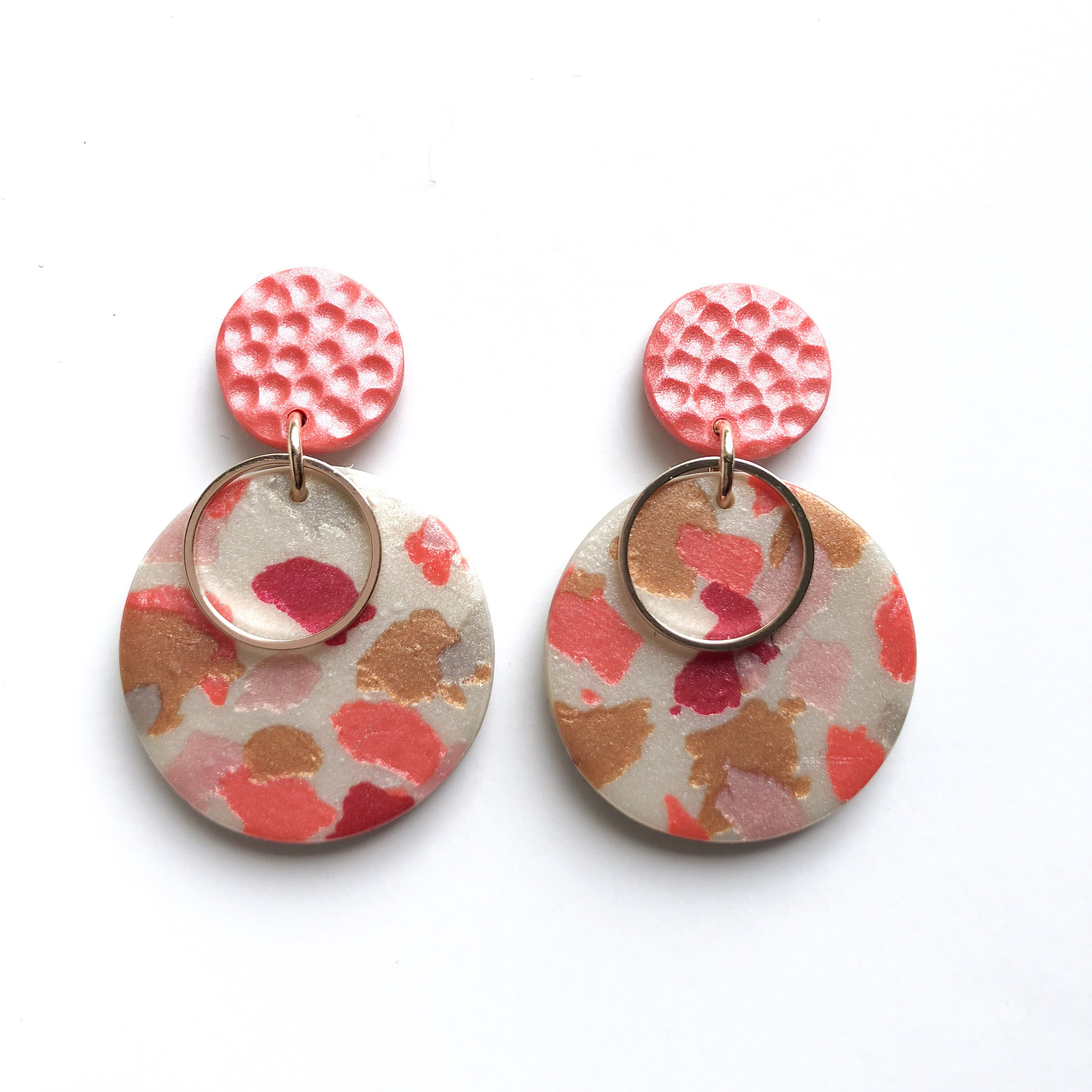 Terrazzo Earrings Gift for Her Colourful Polymer Clay Earrings Special Gift Oval Stud Earrings Statement Earrings Handmade Earrings