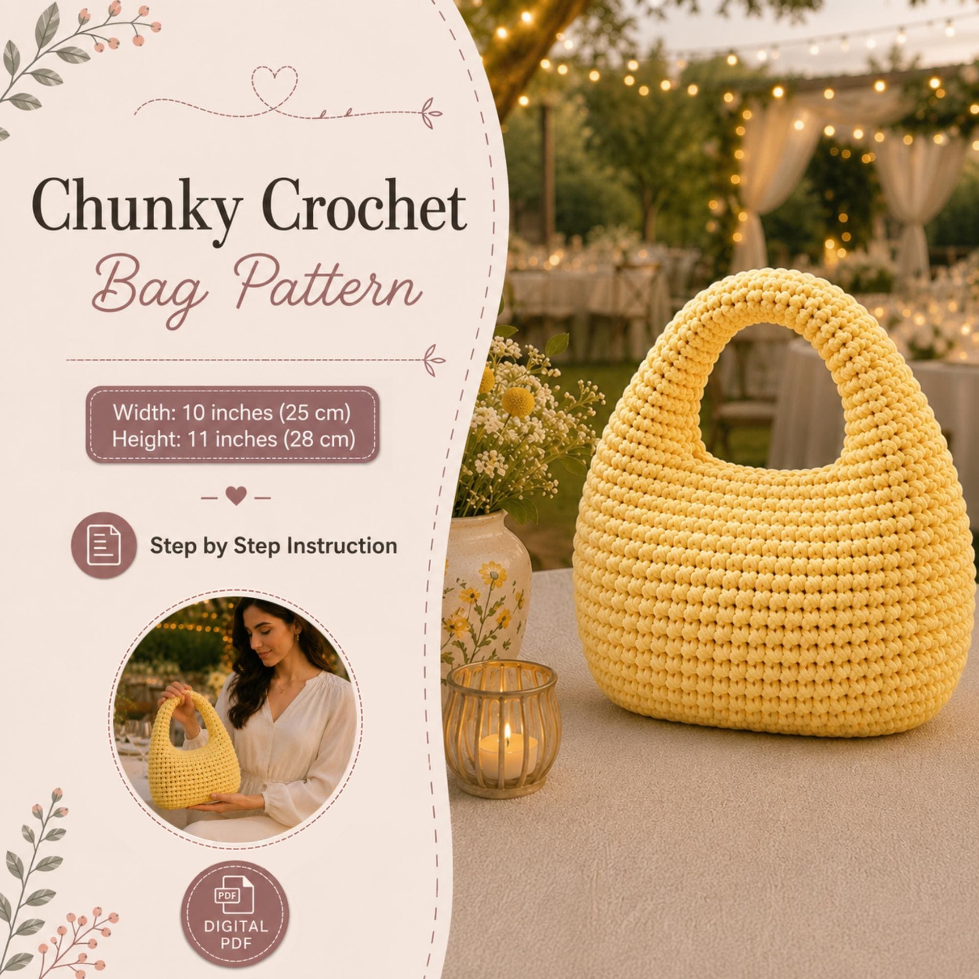 Chunky Crochet Bag Pattern PDF