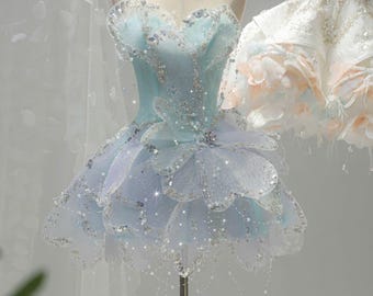 Vestido de novia corto, corsé brillante, minivestido de novia, vestido de novia sin tirantes con cuentas, vestido de novia para fiesta de recepción, vestido de novia moderno