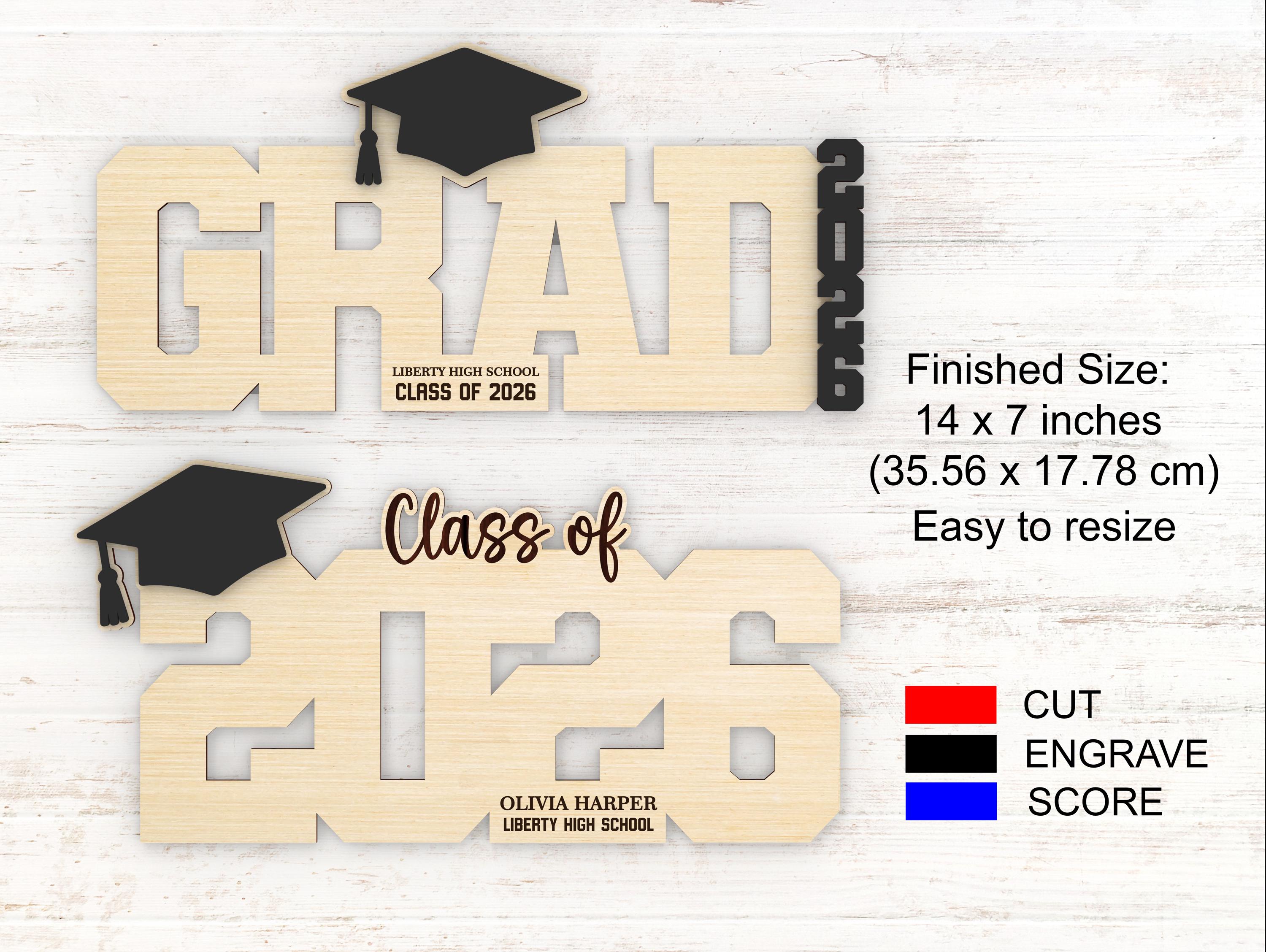 Graduation Signature Sign Svg 2026, Class of 2026 Party Board Laser Cut ...