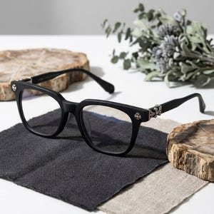 Montura de gafas con cruz gótica, estilo punk vintage, regalo para ella o para él.