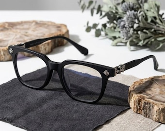 Gothic Cross Glasses Frame Vintage Punk Eyewear Gift for Her Him