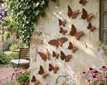 15Pcs Rustic Metal Butterfly Wall Art, Garden Fence Decor, Farmhouse Outdoor Hanging