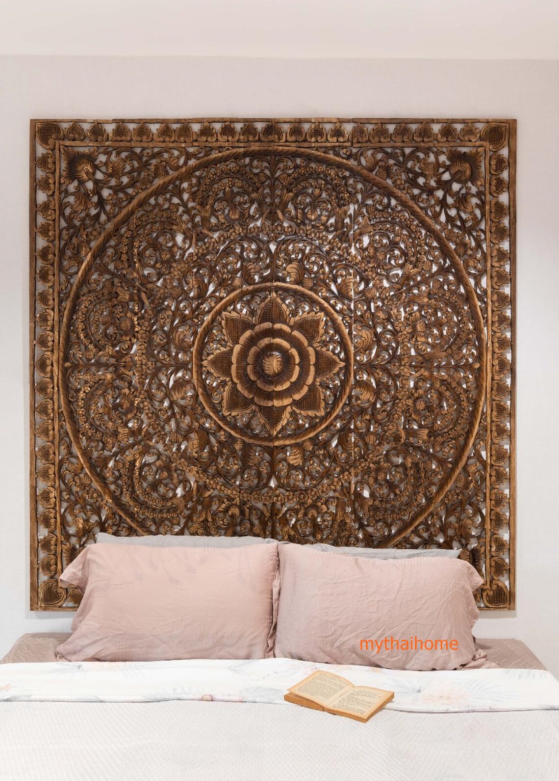 Wood King Headboard Carved Headboard King Large Wood Wall Art - Etsy