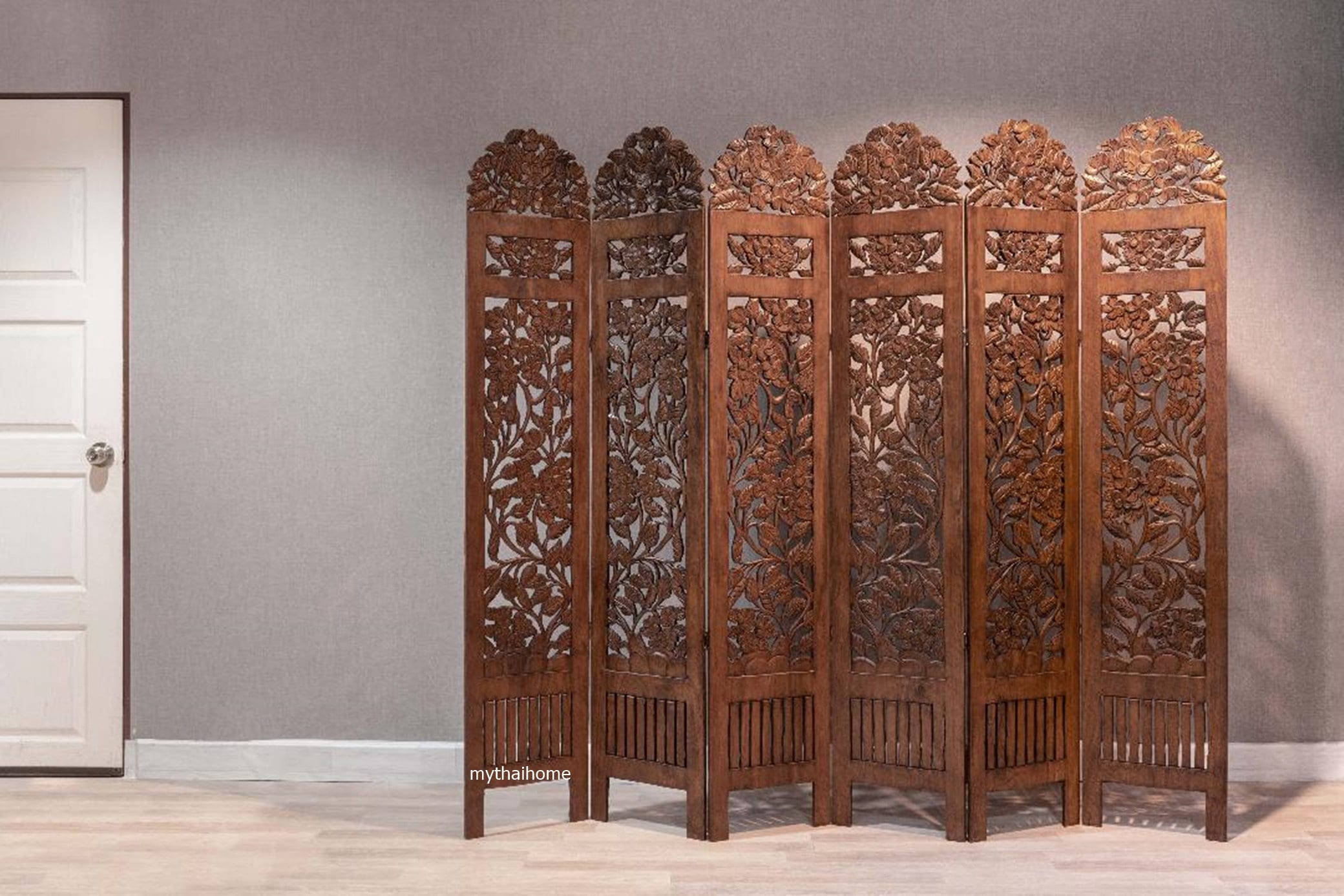 Bohemian Room Divider Folding Screen Panels Wooden Carved Etsy