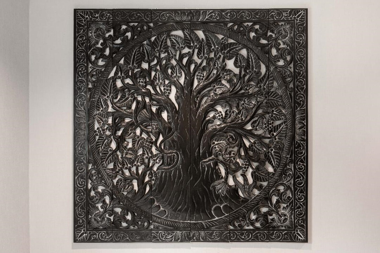 Large Wooden Art Decor Bodhi Tree of Life Wall Art Carved Wood Etsy