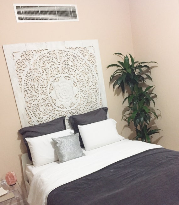 5ft Large Queen Size Bed Bohemian Headboard Mandala Lotus Image 0