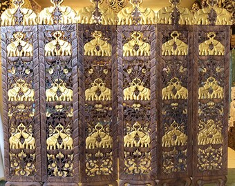 木製間仕切り 3パネル 精巧な彫刻　引き取り限定 il_340x270.5243970440_7v2m.jpg