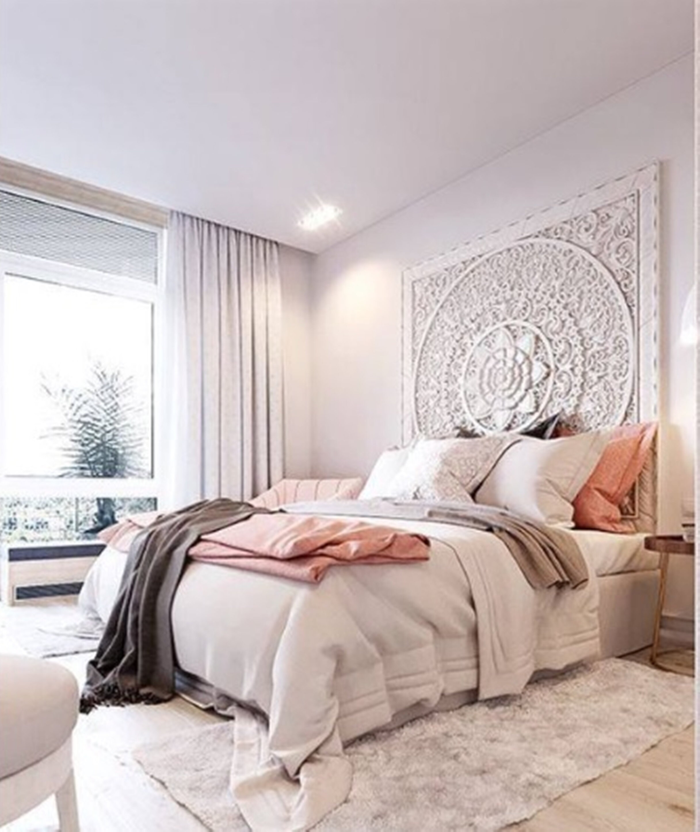 White 72 Large Extra Thick King Bed Frame Headboard Etsy