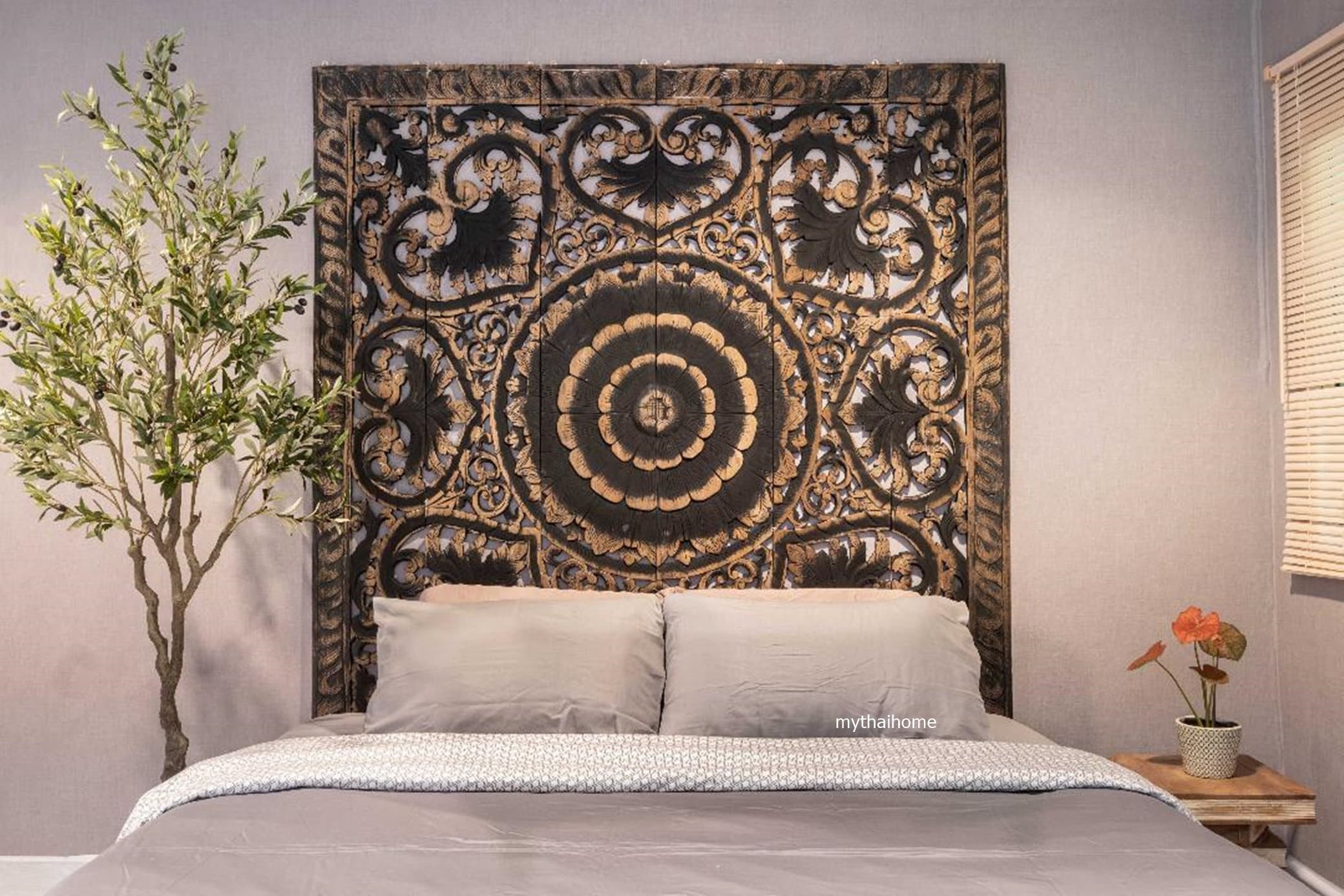Cama rústica grande tamaño king, Cabecero bohemio, Arte de pared de teca  lavada en negro, Mandala, Paneles de madera tallada, Flor de loto de 72  pulgadas, Decoración del hogar tailandesa - Etsy México, image size:2080x1387