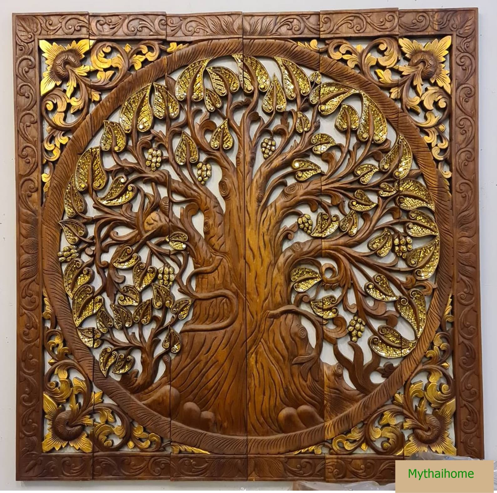 Large Wooden Art Decor Bodhi Tree of life Wall Art Carved Wood | Etsy
