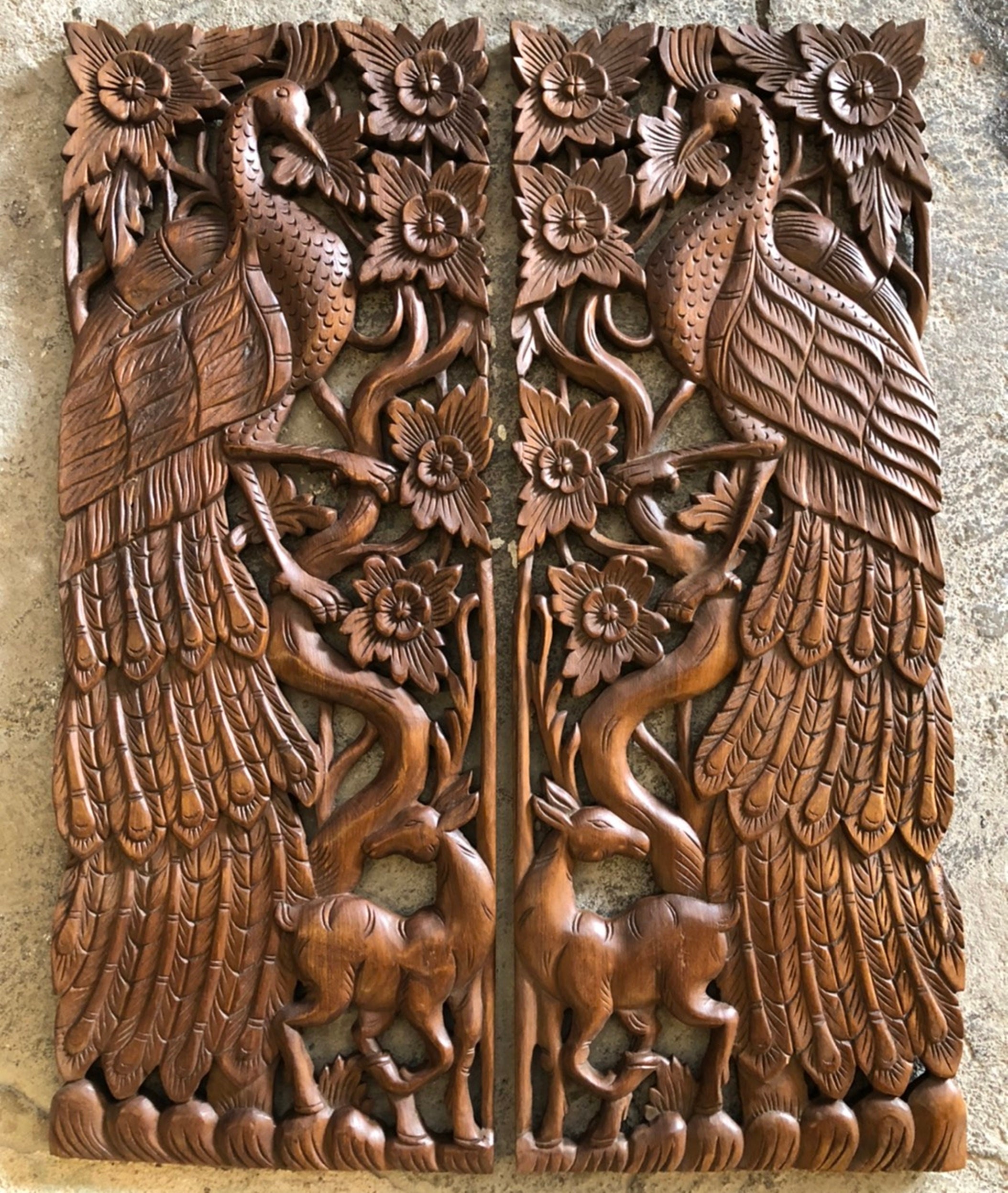 peacock the traditional work wood carving, wood design, UP wood art, art  wood