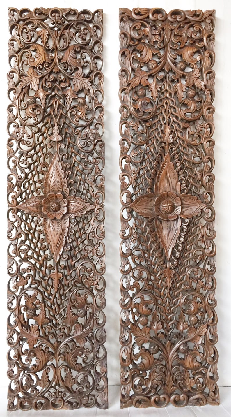 72 Pair Large Wood Wall Art Mandala Flower Wooden Etsy