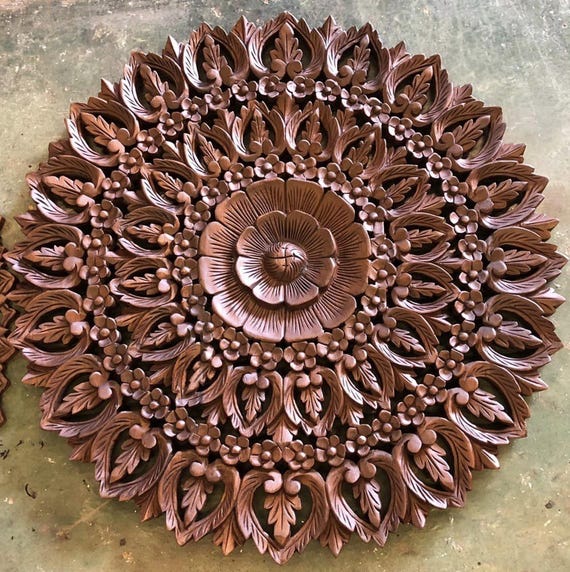 Hand Carved Lotus Panel Carving Hand Carved Lotus Panel Carving