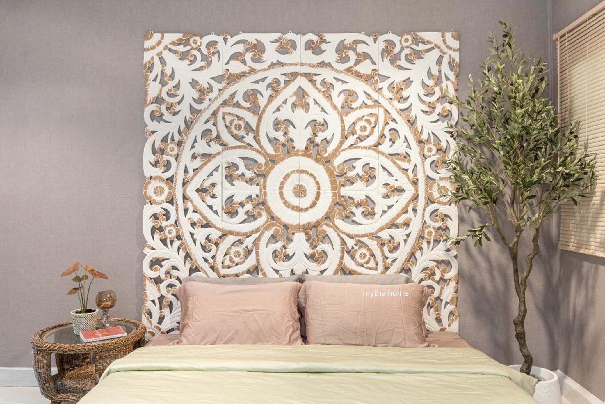 76 Large California King Size Bed Teak Wood Bohemian 76 Large California King Size Bed Teak, California King Bed Headboard