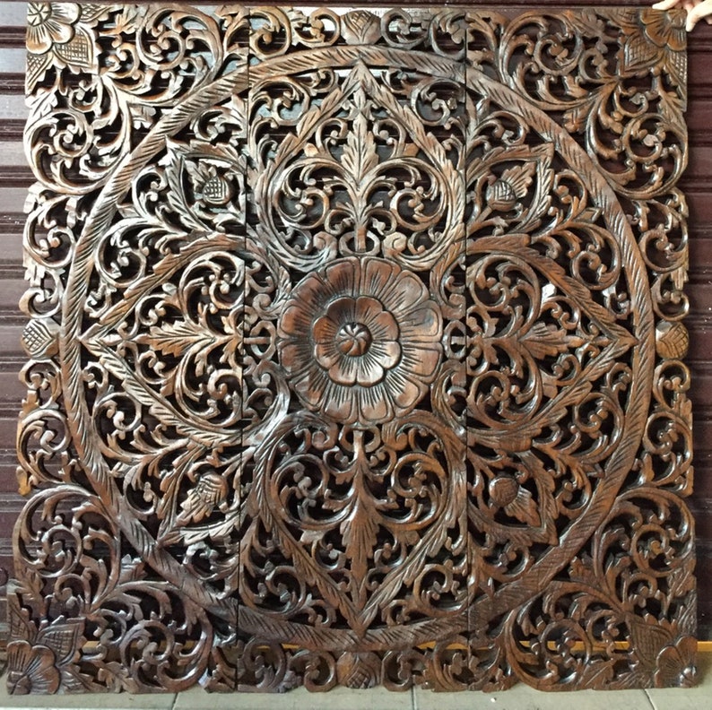 White Queen Size Carved Wood Headboard 60 Reclaimed Wood Etsy