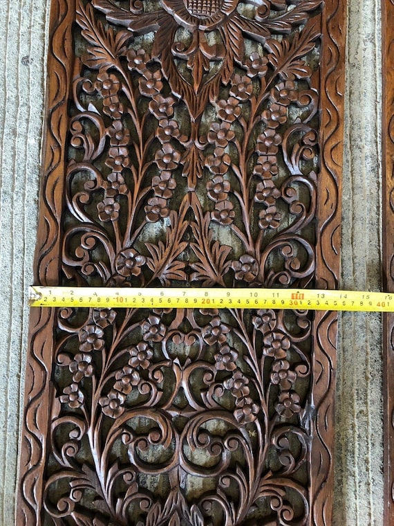 Large Wood Carved Wall Panels Large Wood Wall Art Wood Carved Elephant