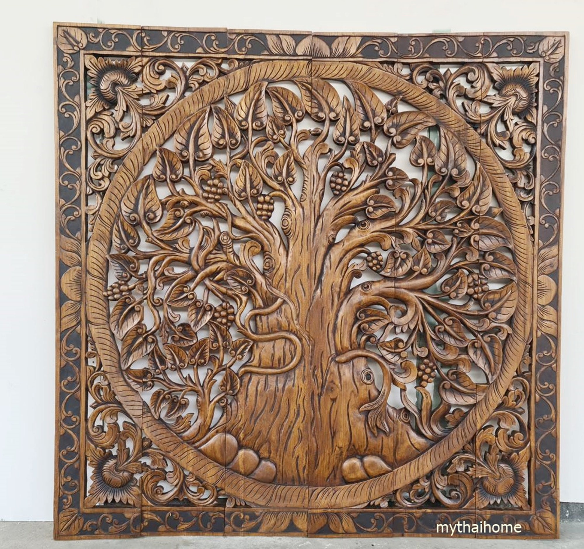 木製彫刻装飾パネル 約1150x400 木製彫刻装飾パネル 約1150x400