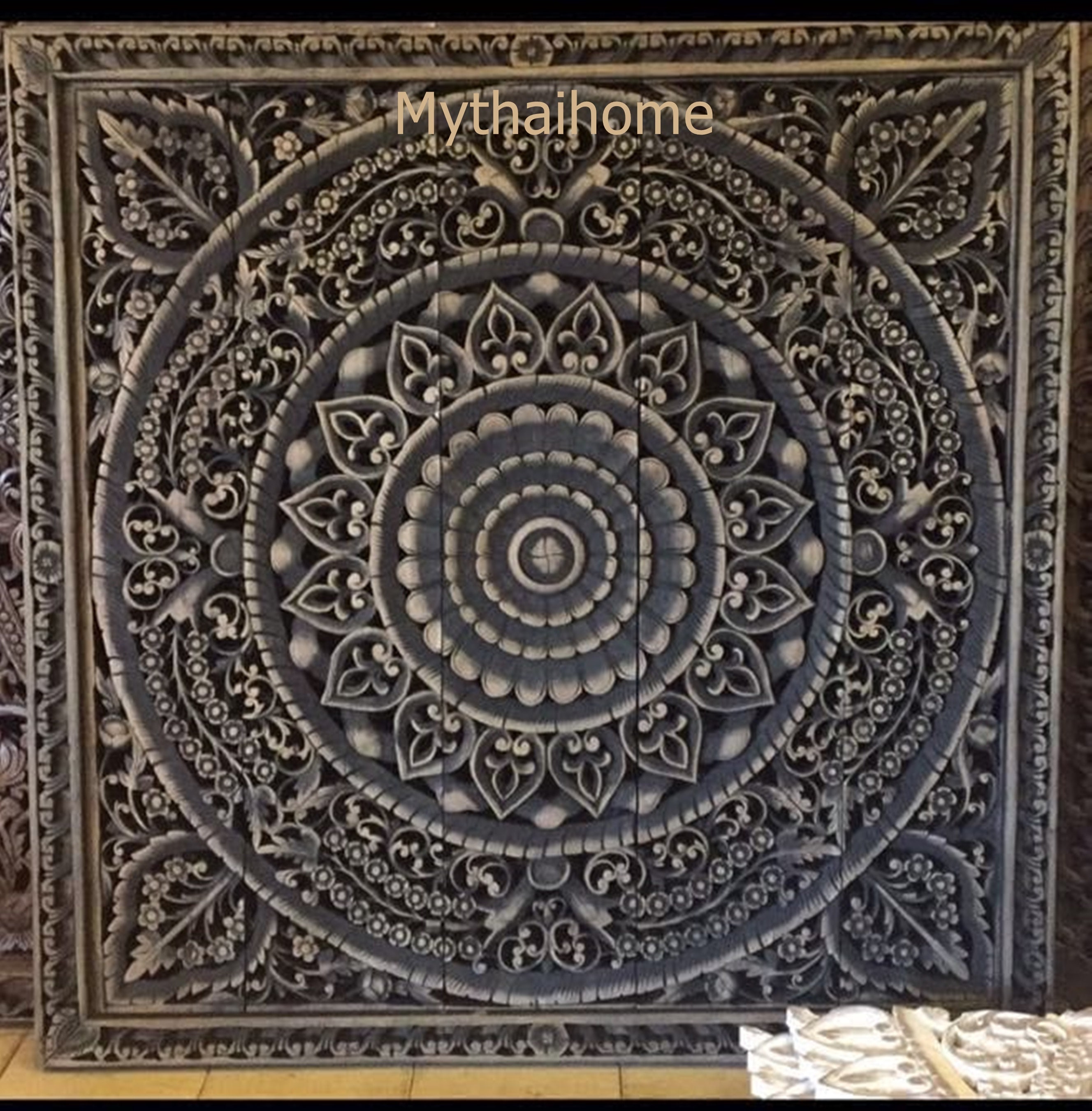 Large Mandala Wood Wall Art Queen Size Bed Headboard Bohemian Etsy