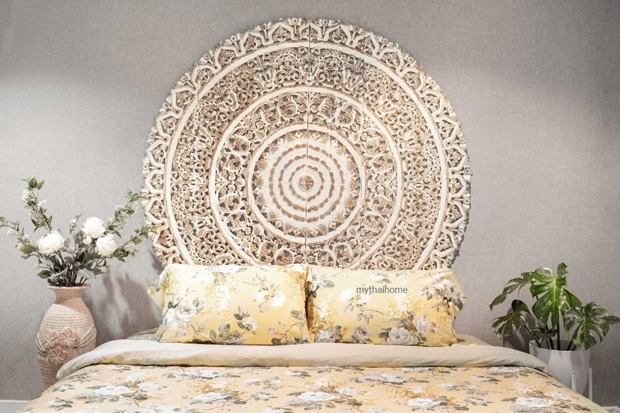 Carved Wood Mandala Headboard ubicaciondepersonas.cdmx.gob.mx