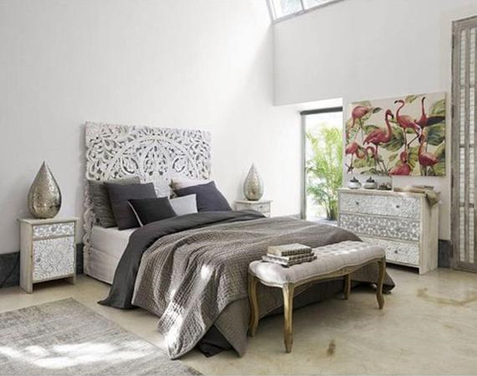 Large Wall Art King Size Bed Rustic Bohemian Headboard Etsy