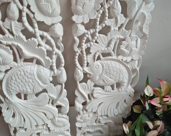ムラバヤシケンジ wood carving art「ハンギングフィッシュ」 ムラバヤシケンジ wood carving art「ハンギングフィッシュ