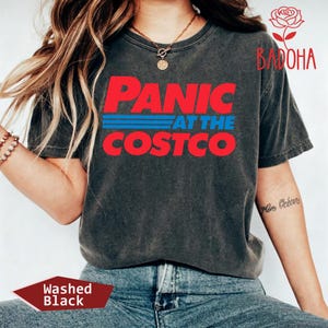 Panic at the Costco Vintage T-Shirt, Retro Graphic Tee, Costco Lovers Gift, Funny Cosco Meme Shirt, Oversized Washed Tee, Unisex Humor Tee