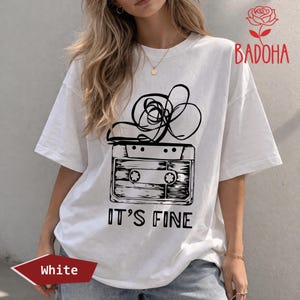 It’s Fine Graphic Tee, Vintage Cassette Tape Shirt, Retro 90s Music Shirt, Humor Tape T-Shirt, Aesthetic Mental Health Tee, Music Lover Gift