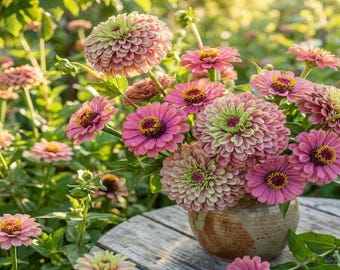 100 Purple Zinnia Seed Mix | Heirloom Double & Triple Varieties