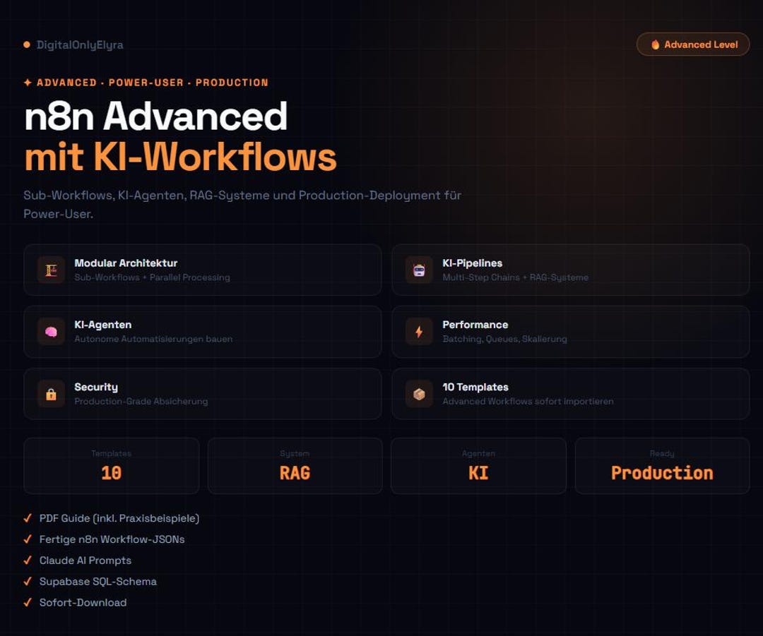 N8n Advanced AI Workflows | Sub-workflows RAG AI Agents | Production ...