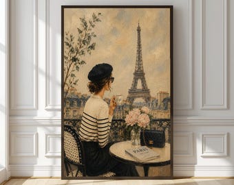 Parisian Chic Wall Art Print | Fashion Illustration Painting | France Travel Painting