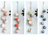 Hand Painting Hanging Ceramic Wall Planters,Wall Hanging Flower Planter ,Hanging Pots,Hydroponics Planter,Air Plant Holder, A set of 4 pots
