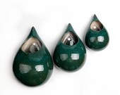 Green Handcrafted Hanging Ceramic Wall Planters,Green Wall Hanging Flower Planter ,Hanging Pots,Hydroponics Planter,Air Plant Holder