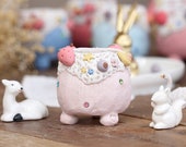 Pale pink Lovely cake,Ceramic Planter,Succulent Planter,Succulent Pot,Cactus Planter Container,Children 39 s room Decoration,gift idea -B6