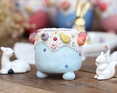 Unique sky blue Lovely cake,Ceramic Planter,Succulent Planter,Succulent Pot,Cactus Planter Container,Children 39 s room Decoration,gift idea-B3