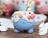 Unique Blue Lovely cake,Ceramic Planter,Succulent Planter,Succulent Pot,Cactus Planter Container,Children 39 s room Decoration,gift idea -B4