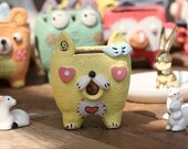 Cute animals,Lovely cat,Ceramic Planter,Succulent Planter,Succulent Pot,Cactus Planter Container,Children 39 s room Decoration gift -C3