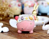Unique Pink Lovely cake,Ceramic Planter,Succulent Planter,Succulent Pot,Cactus Planter Container,Children 39 s room Decoration,gift idea -B1