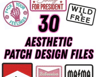 30 Embroidery Patch File Designs! Aesthetic Embroidery Files Cute Embroidery Files