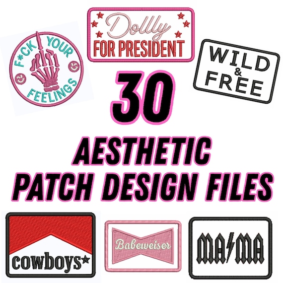 30 Embroidery Patch File Designs! Aesthetic Embroidery Files Cute Embroidery Files