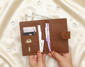 Lederbrieftasche für Frauen, mehrzweck-Brieftasche mit Reißverschlussschlitzen, Kartenhalter-Geldbeutel, Reißverschluss-Münztasche, Geschenk für sie, personalisiert
