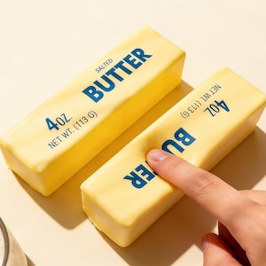 Realistisk Squishy-leksak med saltat smör i brunt, rosa eller gult – Mjuk, långsamt stigande fidget för stresslindring och lugn