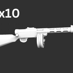 Just Some Miniatures WW2 10 Finn Suomi SMG Conversion Kitbash Bits, Bolt Action, 20mm, 28mm, 32mm, 35mm, 40mm, 50mm, 54mm, Chain of Command