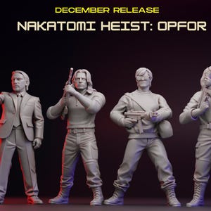 Turnbase Modern Miniatures, Nakatomi Heist OPFOR, Robbers, Criminals, 15mm 20mm 28mm 32mm 35mm 40mm 54mm, Spectre Ops, Zona Alfa, Wargaming