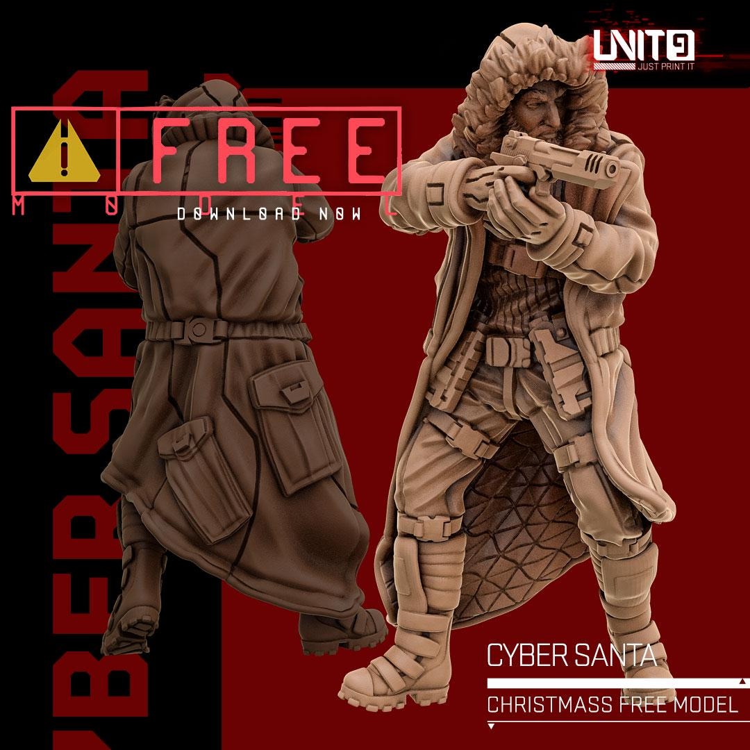 Unit 9 Miniatures Unit9 Miniatures, Cyber Santa, Sci Fi, Cyberpunk, Infinity, 15mm, 20mm ...