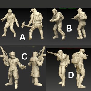 Zone Bandits, Post Apocalyptic, Zona Alfa, Fallout, Wasteland, 20mm, 28mm, 32mm, 3D Printed, Resin, Wargaming Miniatures, Project Z